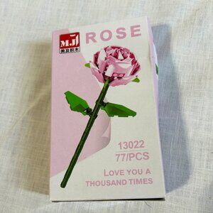 MJL Bricks Kit Pink Stemmed Rose New Sealed USA Seller 77 pcs